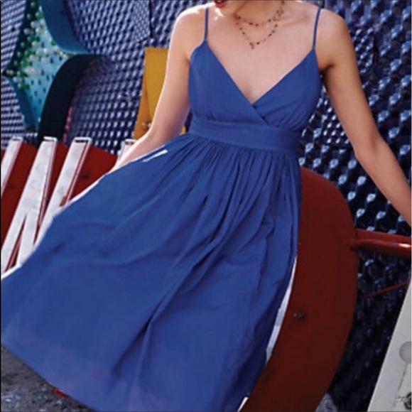 Anthropologie Dresses & Skirts - ANTHROPOLOGIE Maeve Royal Blue Empire V-Neck Dress